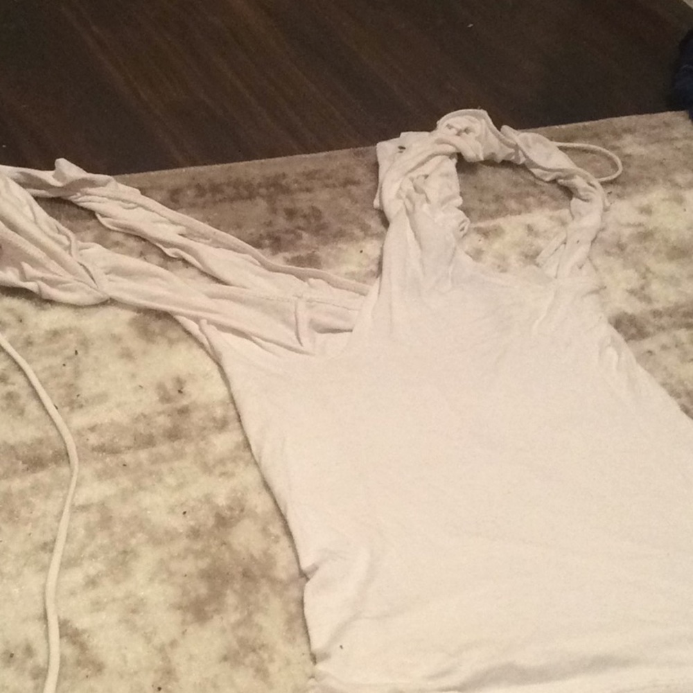 White multiple butterfly straps with off shoulder